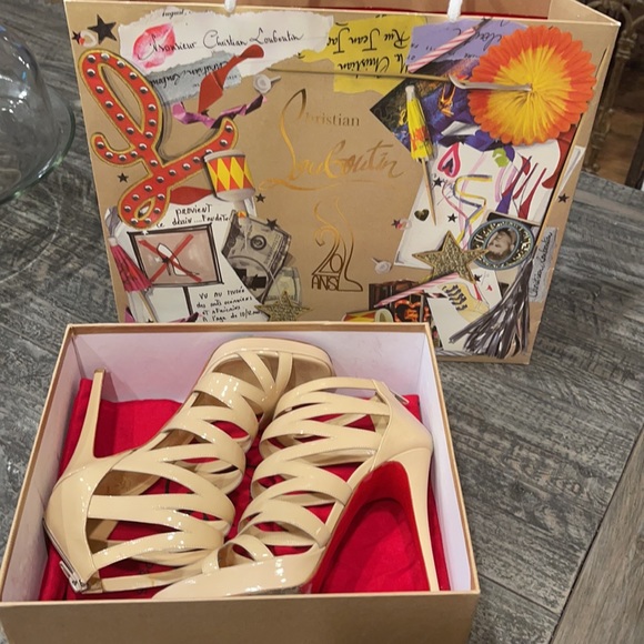 Christian Louboutin Shoes - ❤️Louboutin 100mm Nude Patent Gladiator Heels ❤️